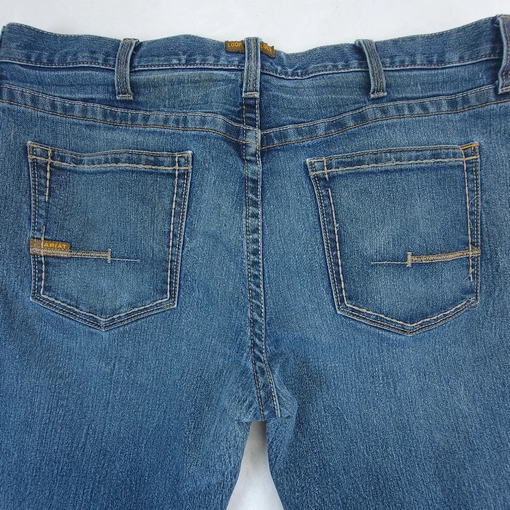 Ariat Mens Jeans Mid Rise Boot Cut Size 40x32 (38x30) Workwear Western Rodeo